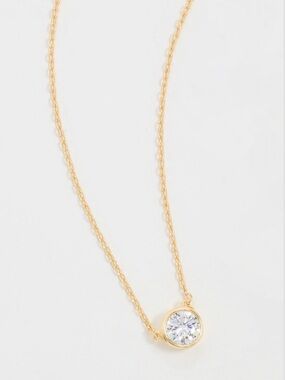 SHASHI Gold Solitaire Bezel Necklace